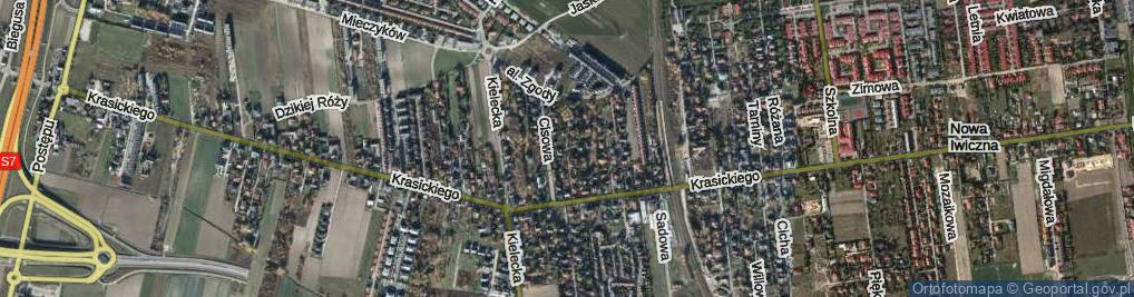 Zdjęcie satelitarne Modrzewiowa ul.